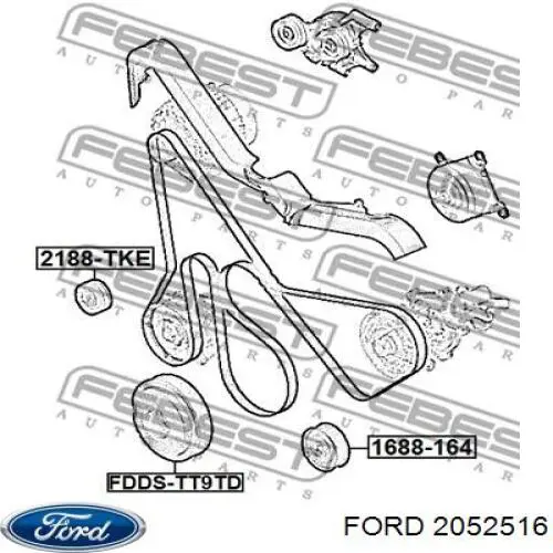 Ролик приводного ременя, паразитний Ford 2052516 ціна, від 17.37 USD