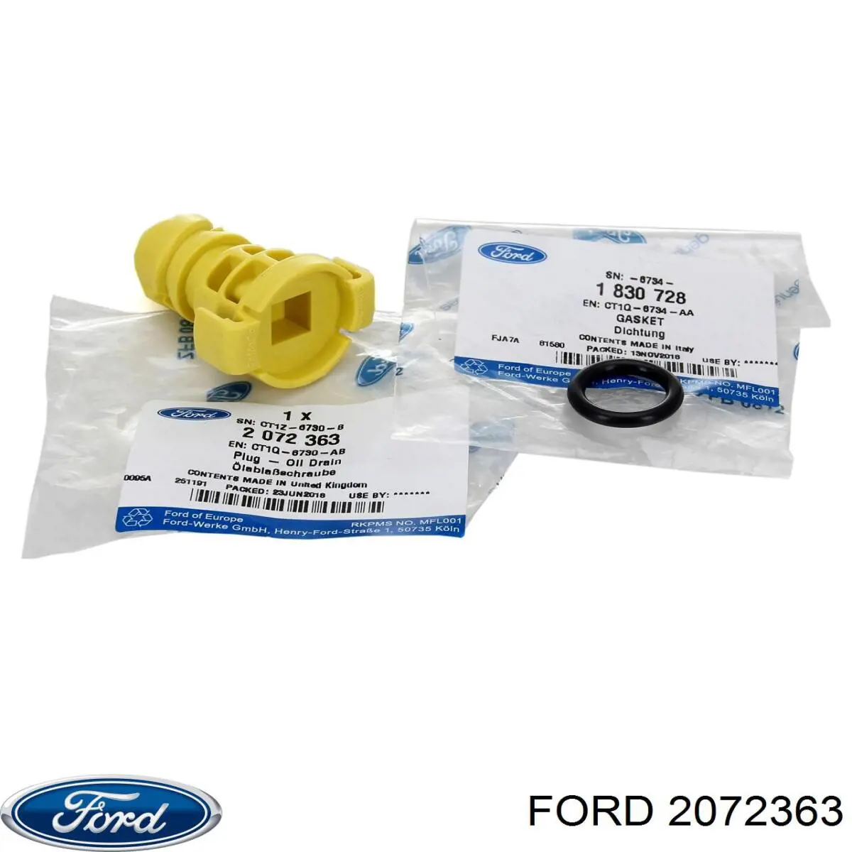 2072363 Ford Пробка піддона двигуна