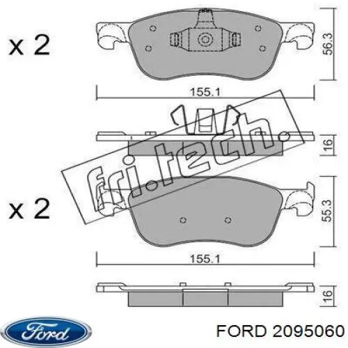 2095060 Ford Передні гальмівні колодки