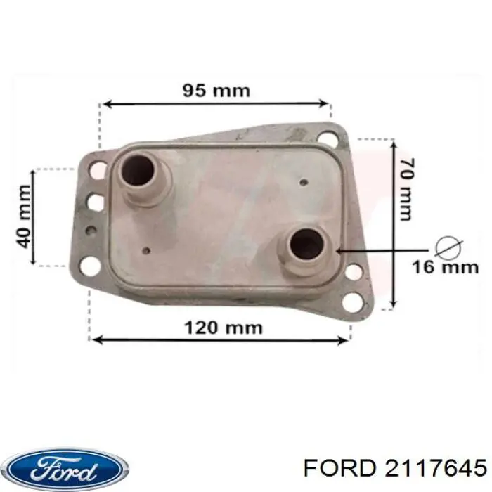 Радіатор масляний (холодильник), під фільтром Ford 2117645 ціна, від 35.82 USD