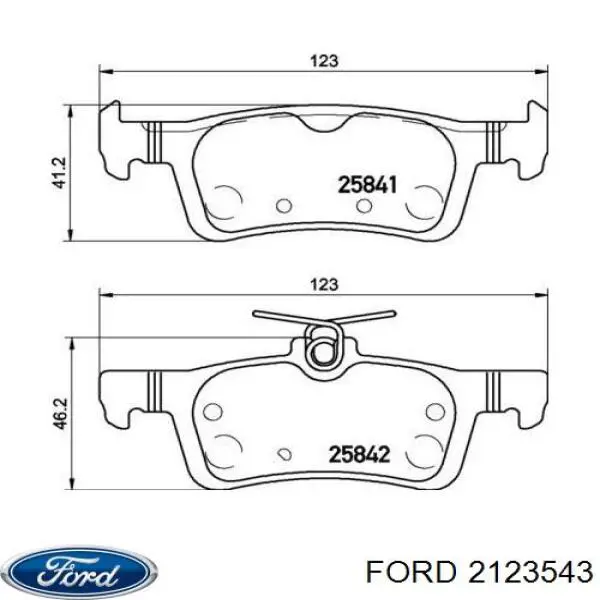 2123543 Ford Колодки гальмівні задні, дискові