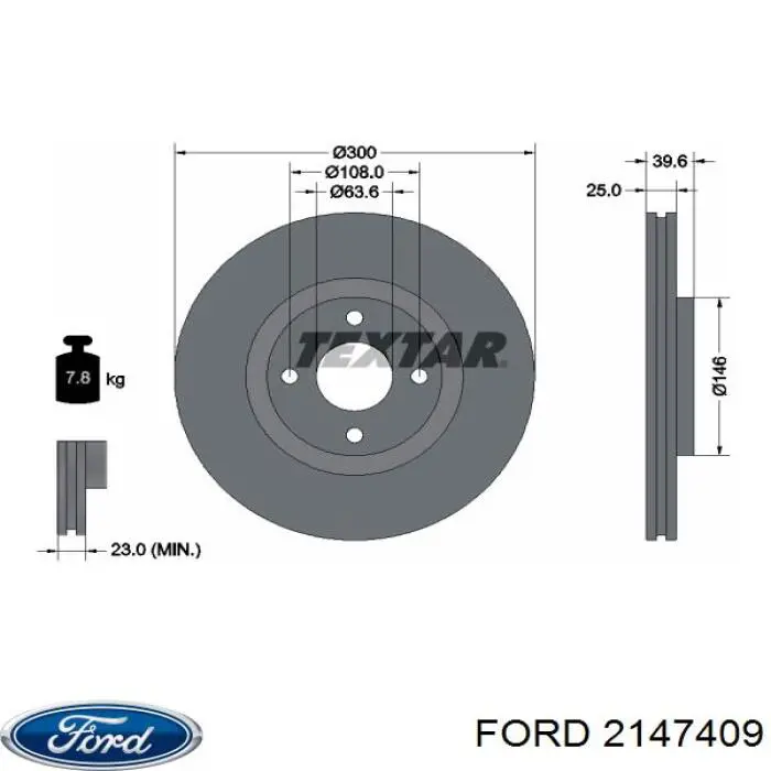 Гальмівні диски передні 2147409 Ford
