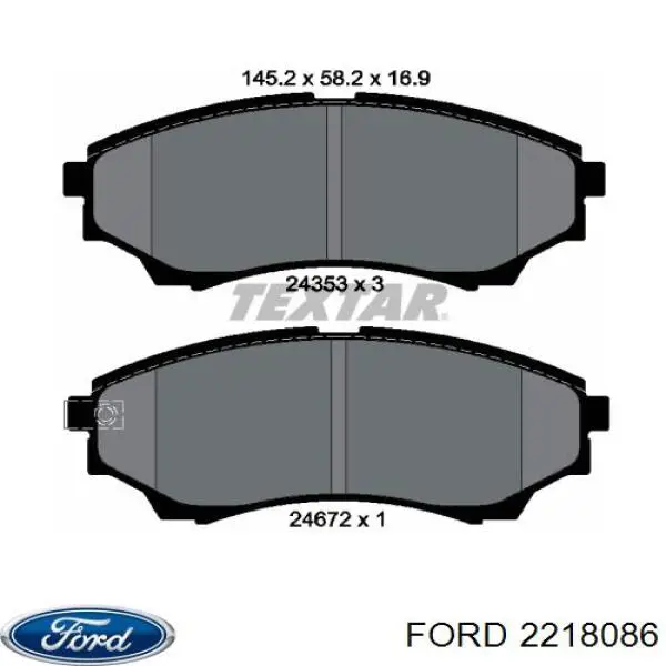 2218086 Ford Передні гальмівні колодки