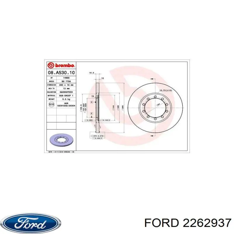 Купити 2262937 Ford Диск заднього гальма