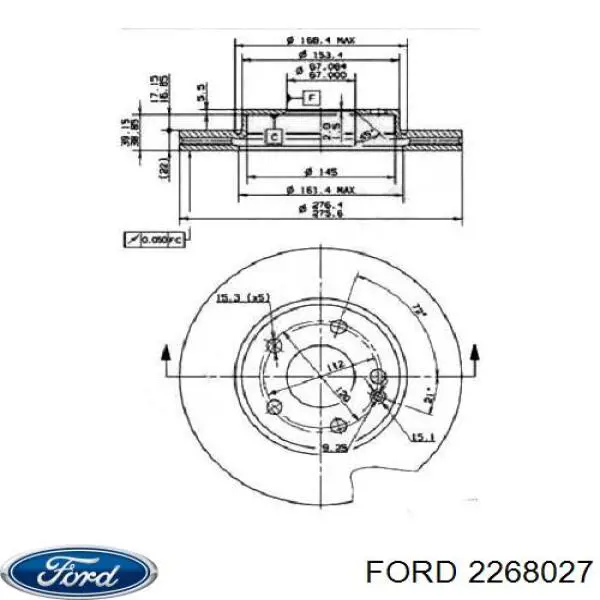 2268027 Ford Гальмо дискове переднє
