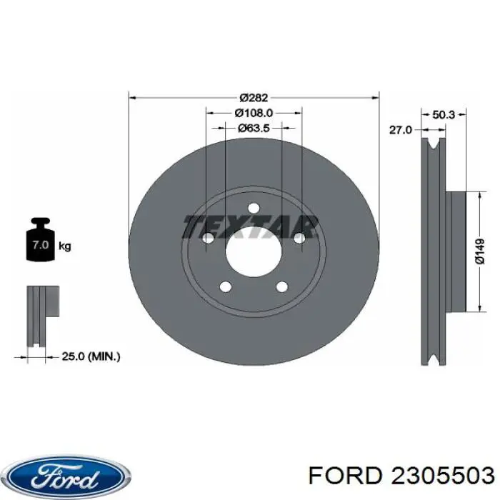 2305503 Ford Гальмо дискове переднє