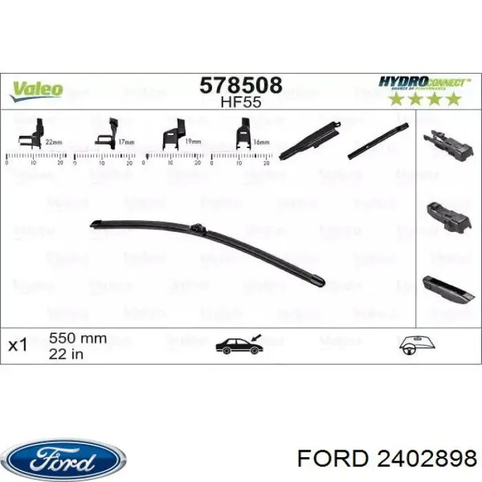 Купити 2402898 Ford Щітка-двірник лобового скла, водійська