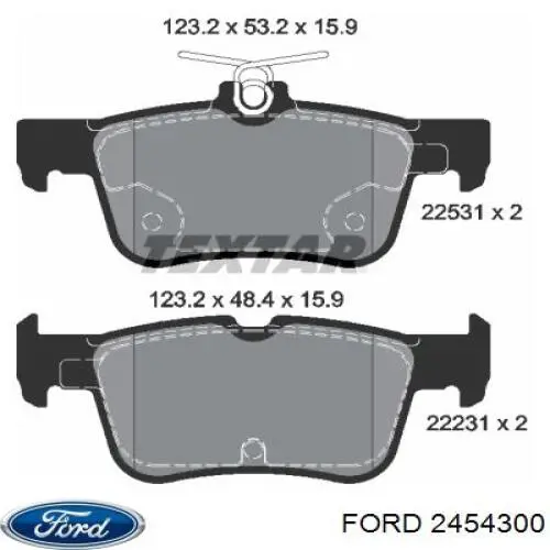 Купити 2454300 Ford Задні колодки