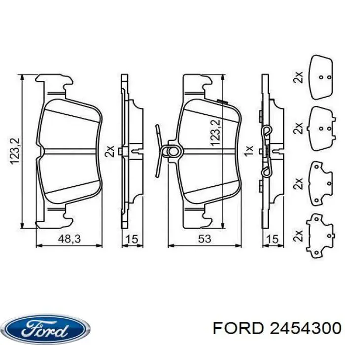 Задні гальмівні колодки 2454300 Ford