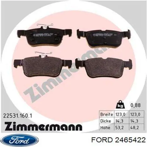Задні гальмівні колодки Ford 2465422 ціна, від 25.37 USD