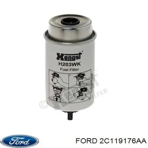 Фільтр тонкого очищення палива Ford 2C119176AA ціна, від 11.73 USD