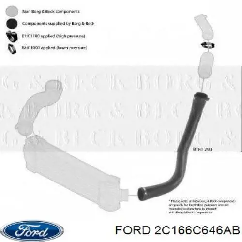 Шланг/патрубок интеркуллера Ford 2C166C646AB ціна, від 29.78 USD