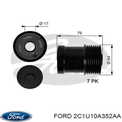 Шків генератора 2C1U10A352AA Ford