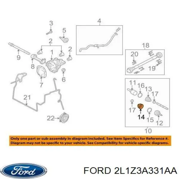 Купити 2L1Z3A331AA Ford Пильник шарніра приводу