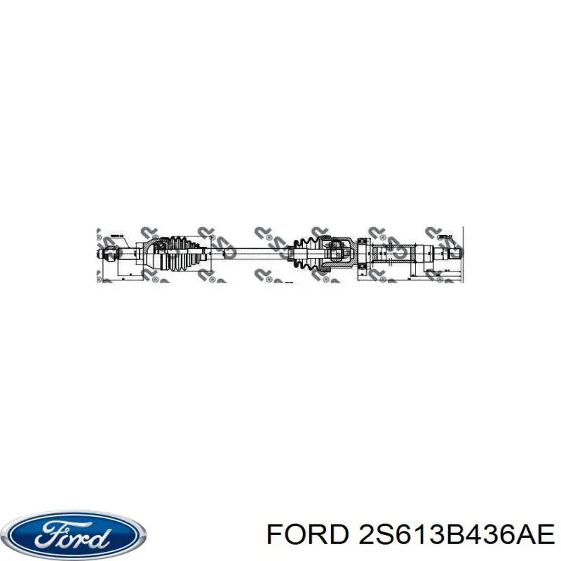 2S613B436AE Ford Привід передній правий
