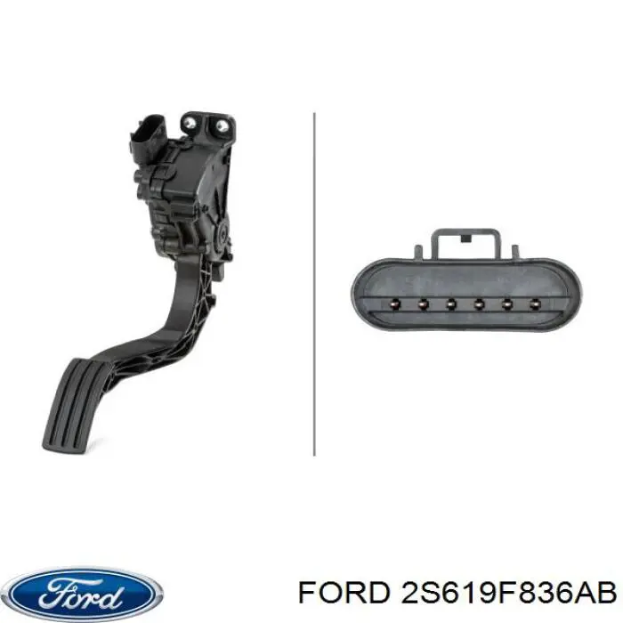 2S619F836AB Ford Педаль газу (акселератора)