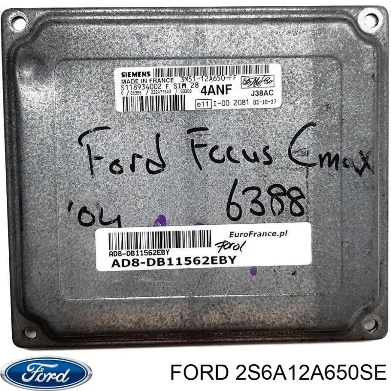 Електронний блок керування двигуном 2S6A12A650SE Ford