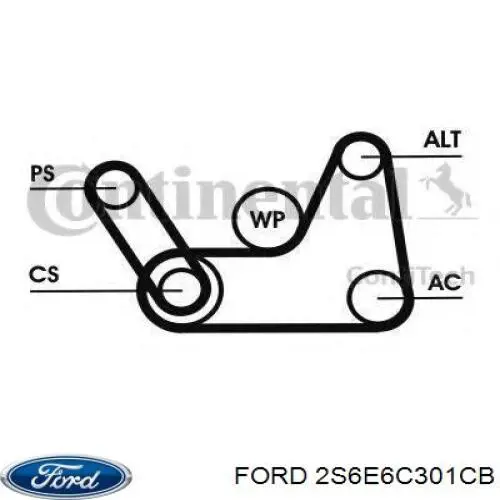2S6E6C301CB Ford Поліклиновий ремінь