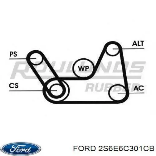 Клиновий ремінь Ford 2S6E6C301CB ціна, від 8.48 USD