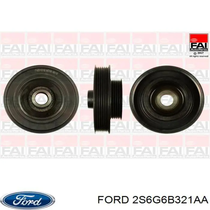 Шків колінвала (демпфер ) Ford 2S6G6B321AA ціна, від 32.21 USD