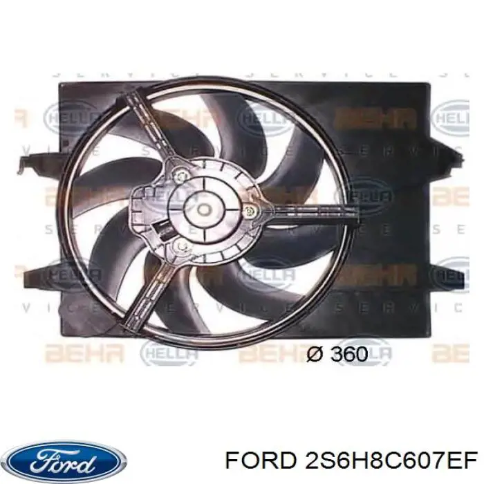 Дифузор радіатора охолодження, в зборі з двигуном і крильчаткою Ford 2S6H8C607EF ціна, від 69.90 USD
