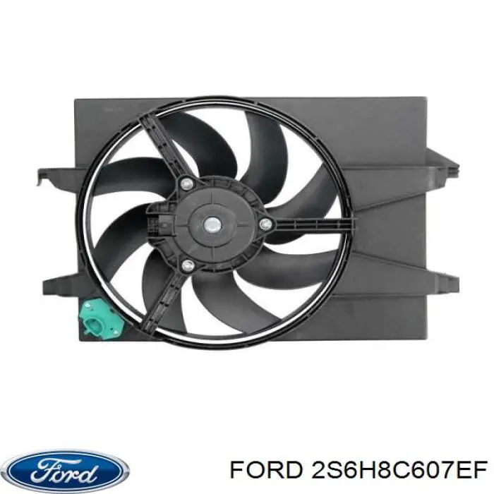 2S6H8C607EF Ford Дифузор радіатора охолодження, в зборі з мотором і крильчаткою