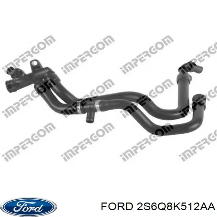 2S6Q8K512AA Ford Шланг/патрубок водяного насосу, приймальний