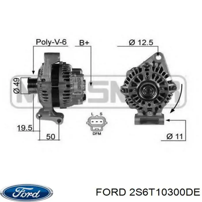 Генератор Ford 2S6T10300DE ціна, від 50.67 USD