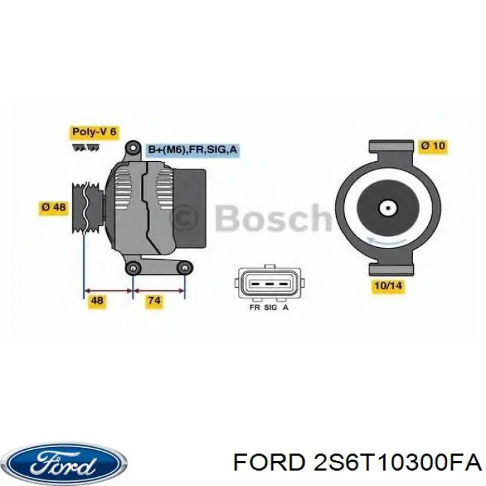 Купити 2S6T10300FA Ford Генератор