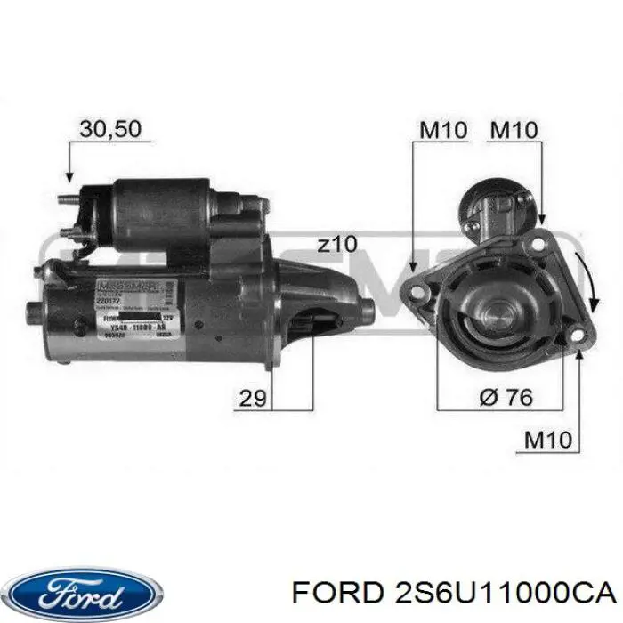 2S6U11000CA Ford стартер
