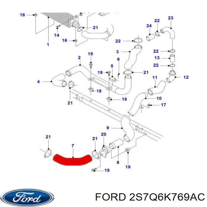 Купити 2S7Q6K769AC Ford Шланг/патрубок интеркуллера