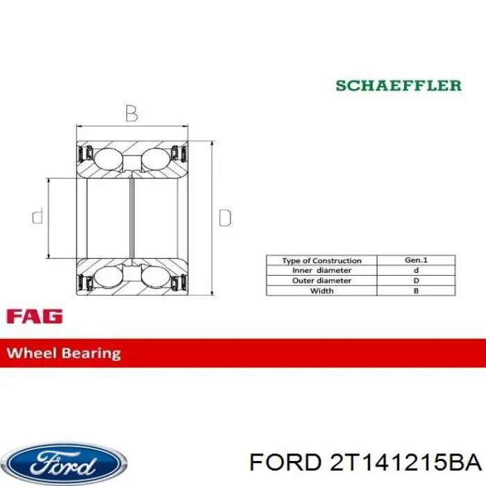 Підшипник маточини Ford 2T141215BA