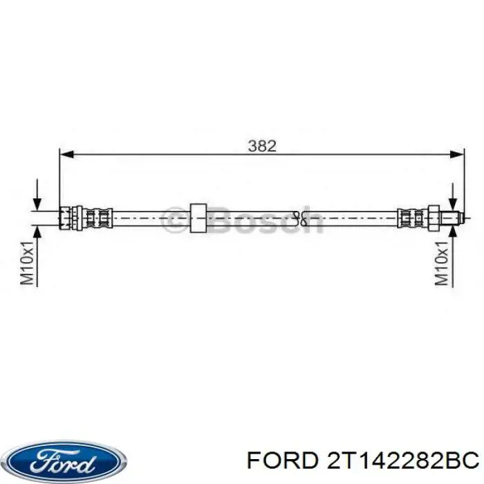 2T142282BC Ford шланг гальмівний задній