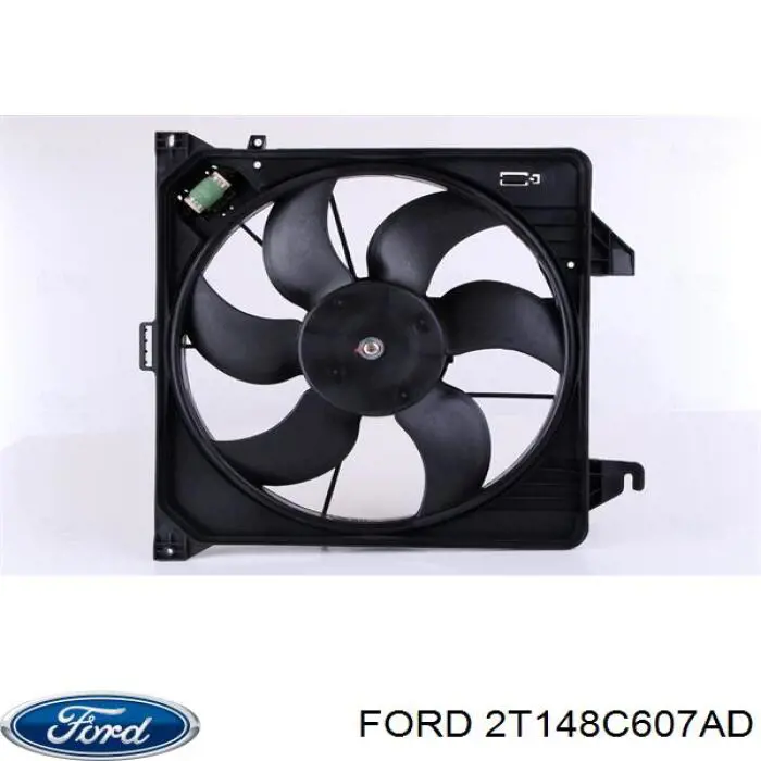 Купити 2T148C607AD Ford Дифузор радіатора охолодження, в зборі з двигуном і крильчаткою