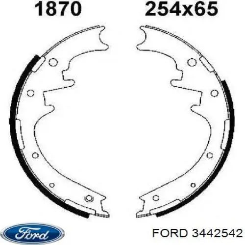 Купити 3442542 Ford Колодки гальмові задні, барабанні
