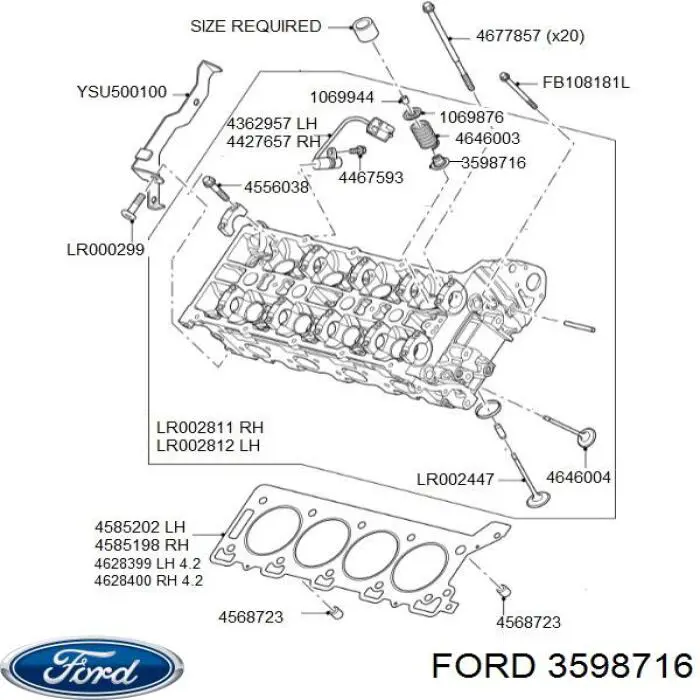 Сальник клапана (маслознімний), впуск/випуск Ford 3598716 ціна, від 5.76 USD