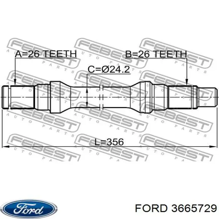 Привід передній лівий Ford 3665729 ціна, від 152.03 USD