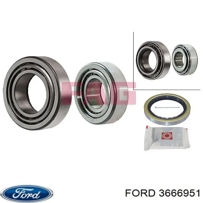 Купити 3666951 Ford Підшипник маточини передньої, внутрішній