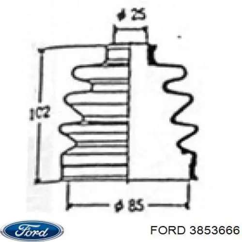 3853666 Ford Пильник ШРУСа зовнішній, передній піввісі