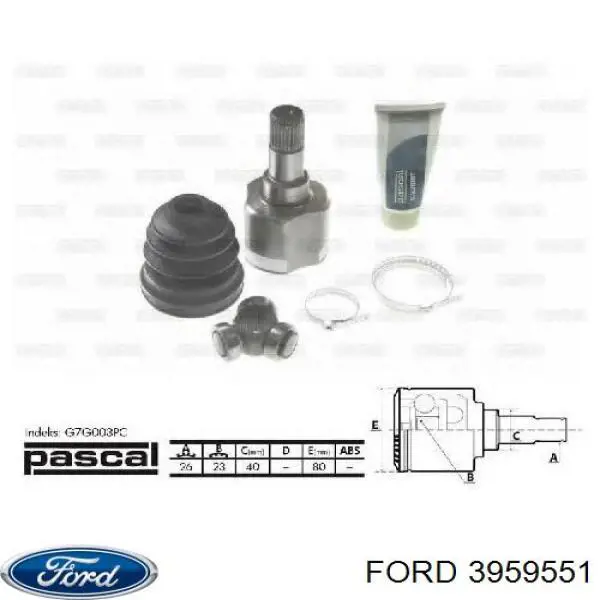 Купити 3959551 Ford Ліва піввісь