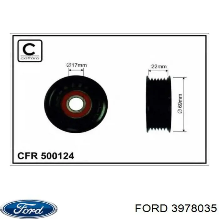 3978035 Ford ролик приводного ременя, паразитний
