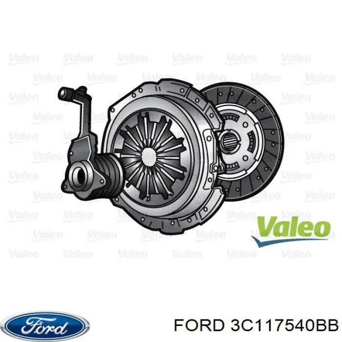 3C117540BB Ford комплект зчеплення (3 частини)