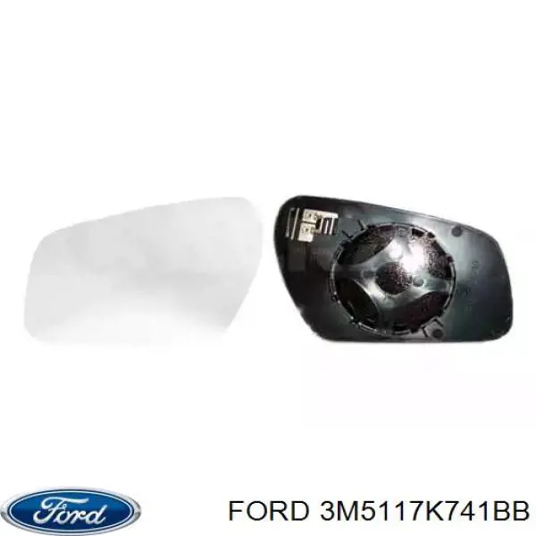 Дзеркальний елемент лівого дзеркала заднього виду Ford 3M5117K741BB ціна, від 15.92 USD