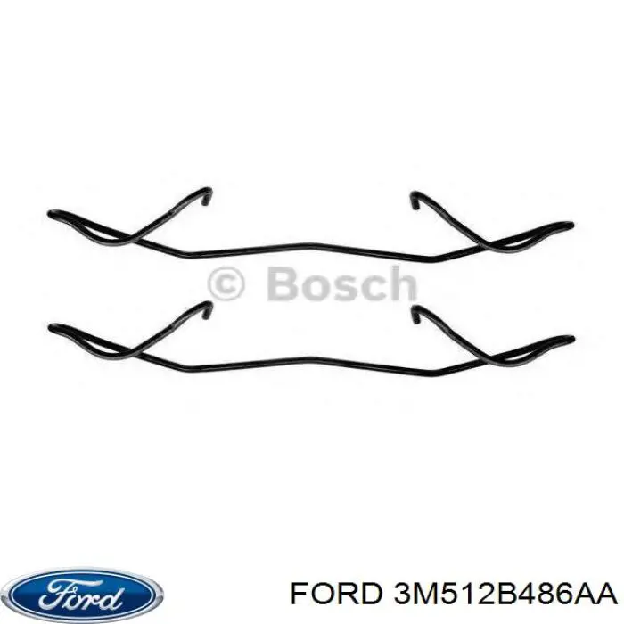 Купити 3M512B486AA Ford Комплект пружинок кріплення дискових колодок, передніх