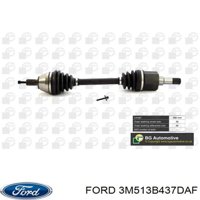 Привід передній лівий Ford 3M513B437DAF ціна, від 39.41 USD
