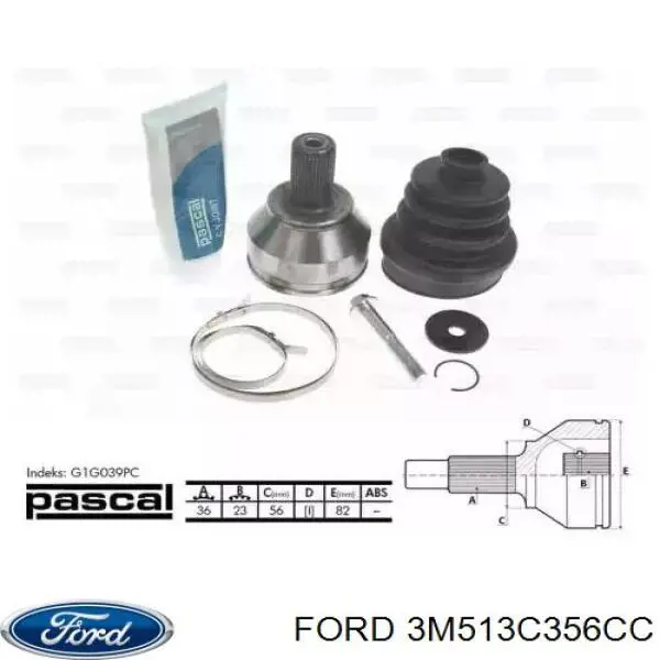 Купити 1061871 Ford Граната внутрішня, передня, ліва