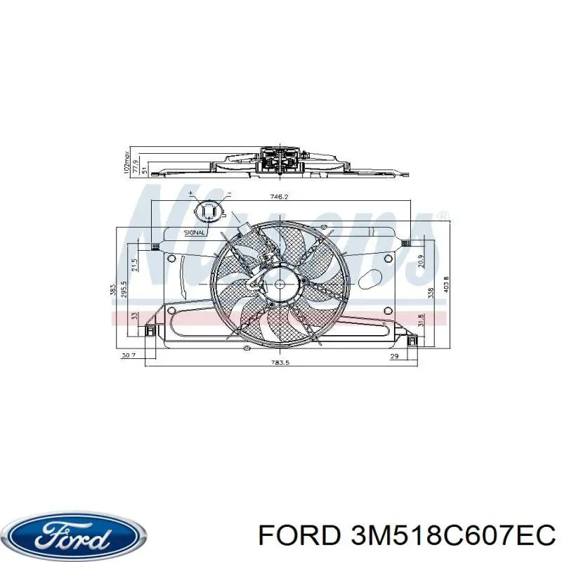 Дифузор радіатора охолодження, в зборі з двигуном і крильчаткою Ford 3M518C607EC ціна, від 90.83 USD