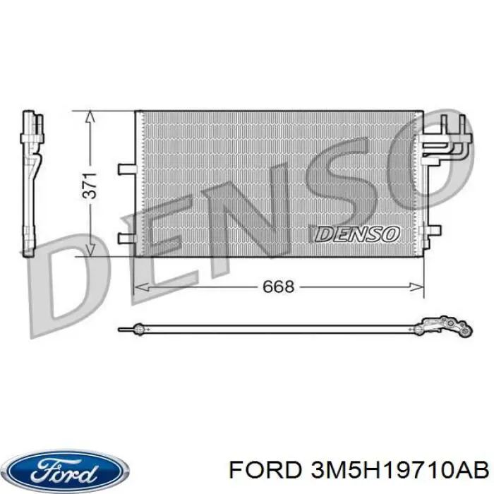 Купити 3M5H19710AB Ford Радіатор системи охолодження кондиціонера