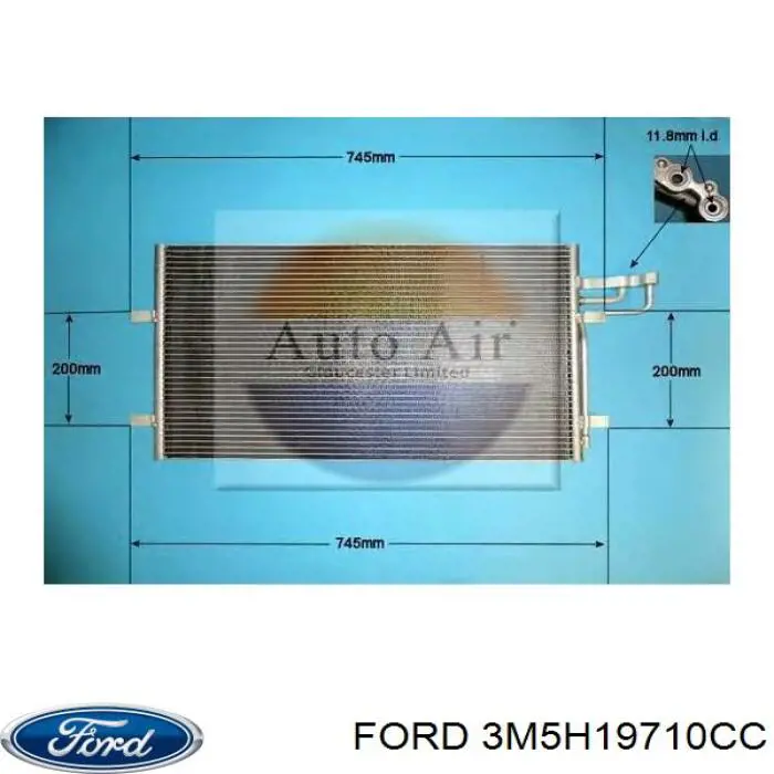 Купити 3M5H19710CC Ford Радіатор системи охолодження кондиціонера