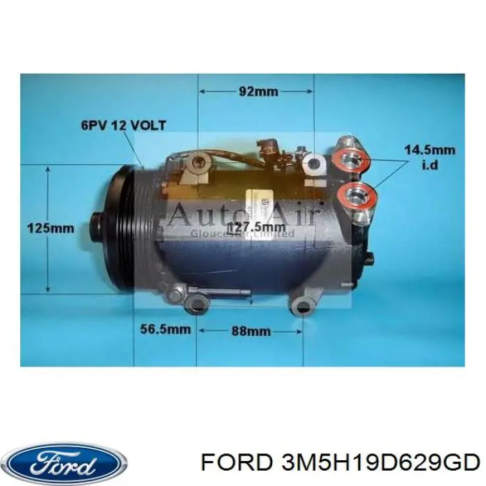 Компресор кондиціонера 3M5H19D629GD Ford